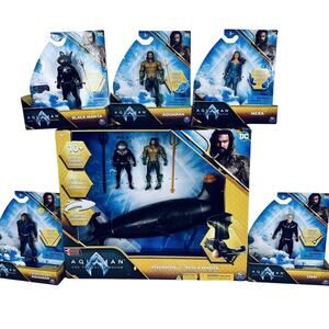 DC Aquaman vs‎ Black Manta Battle Set w/ Submarine & 5 Figures Lot Mera Orm